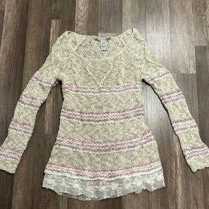 Vintage Y2K American Rag Knit Lace Sweater